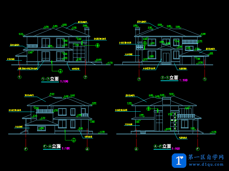 四合院住宅设计CAD施工图纸-1
