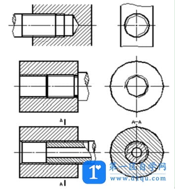 cad机械制图内螺纹画法-3
