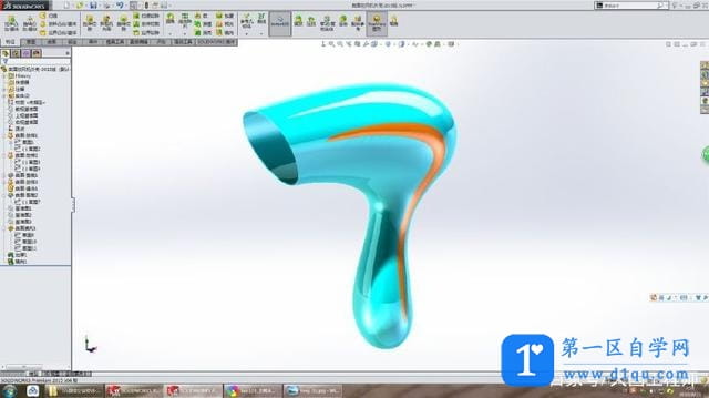 SolidWorks曲面建模：吹风机（曲面放样、曲面剪裁、曲面填充）-1