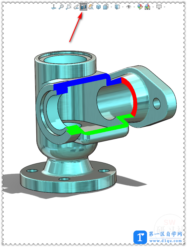 SolidWorks 3D工程图视图的剖面图-1