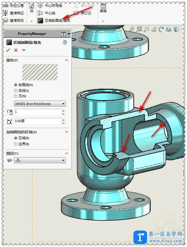 SolidWorks 3D工程图视图的剖面图-17