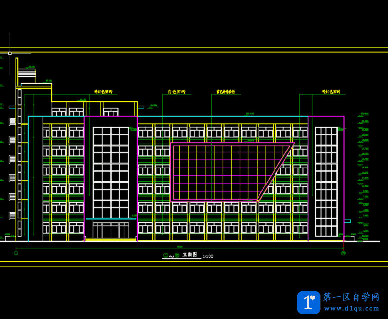 六层框架教学楼建筑结构施工图纸-1