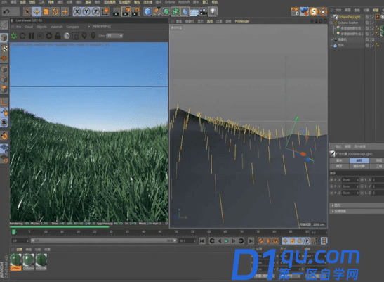 C4D软件怎么制作出草地和蓝天效果？用C4D制作草地和蓝天的教程-8