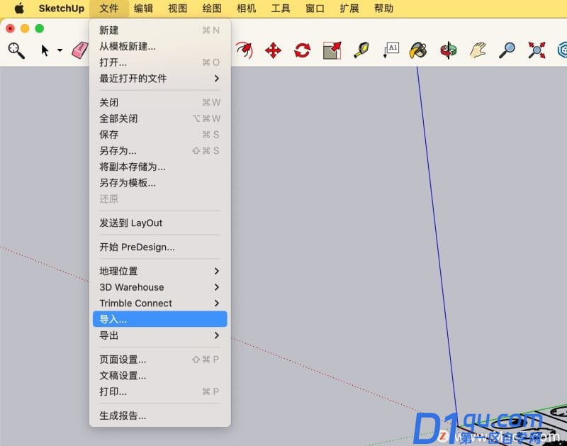 SketchUp Pro For Mac草图大师中怎么导入CAD图形？-1