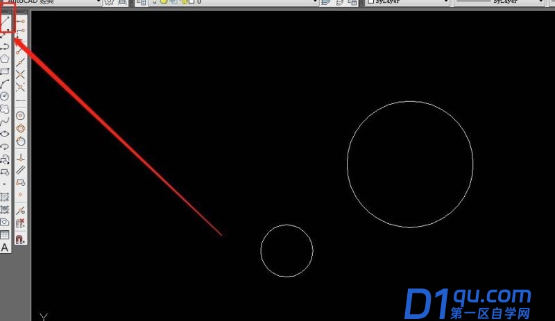CAD怎么绘制两个圆的公切线? cad两圆公切线画法-3