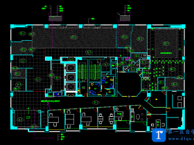 CAD办公楼办公室平面立面设计施工图